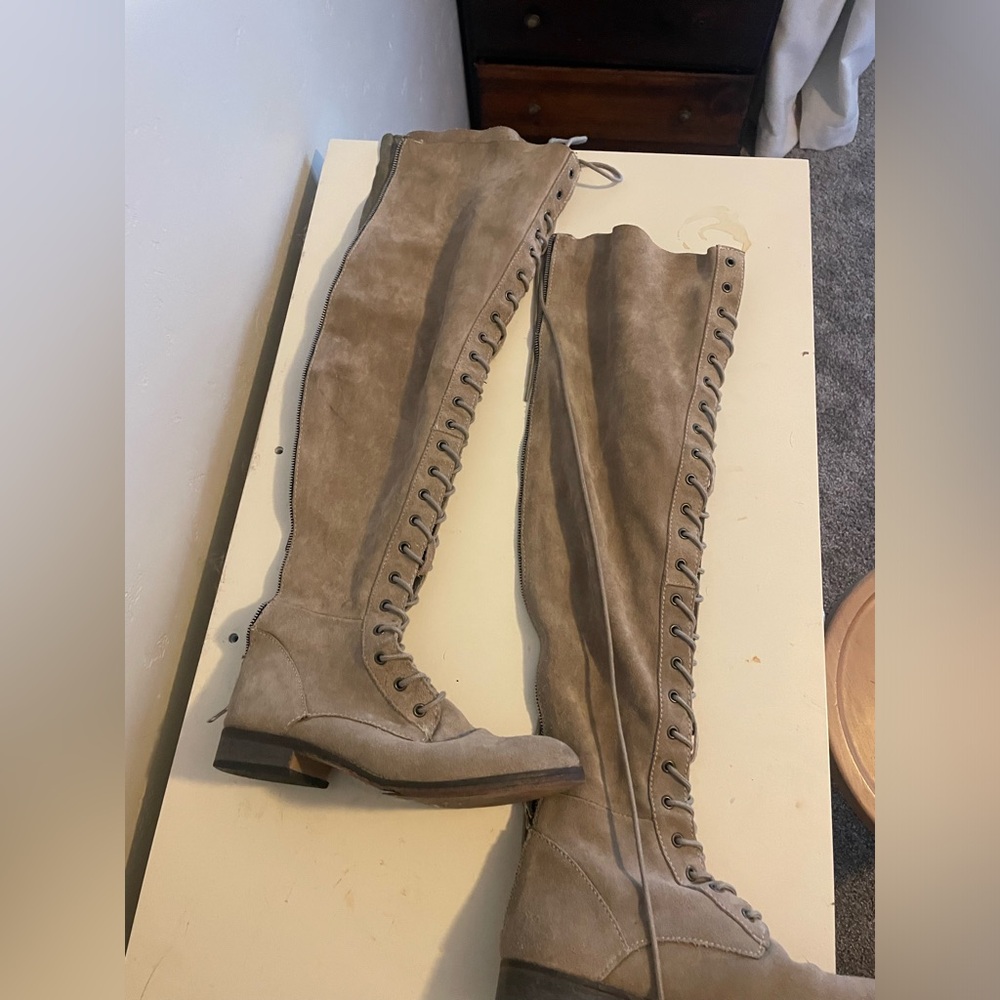 Over the knee lace up free people boot